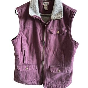 Duluth Trading Co Purple Vest with Sherpa Collar